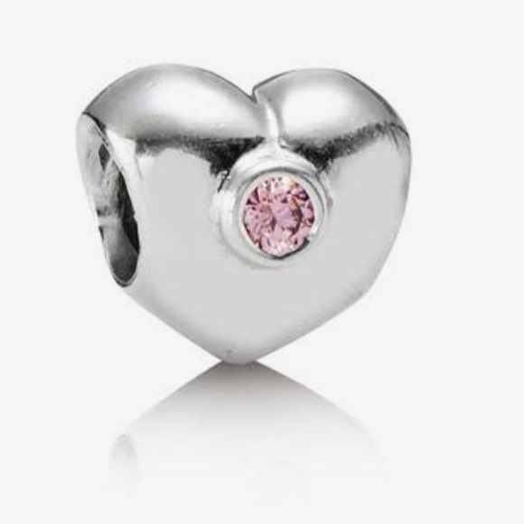 Pandora Jewelry - Pandora Sterling Silver Retired Heart Pink CZ Bead Charm 790134PCZ